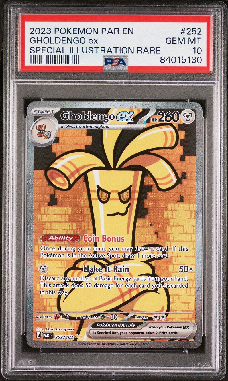 2023 Pokemon Par En-paradox Rift 252 Gholdengo Ex Special Illustration Rare PSA