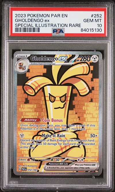 2023 Pokemon Par En-paradox Rift 252 Gholdengo Ex Special Illustration Rare PSA