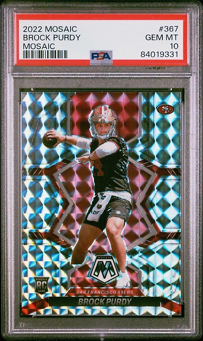 2022 Panini Mosaic 367 Brock Purdy Mosaic PSA 10