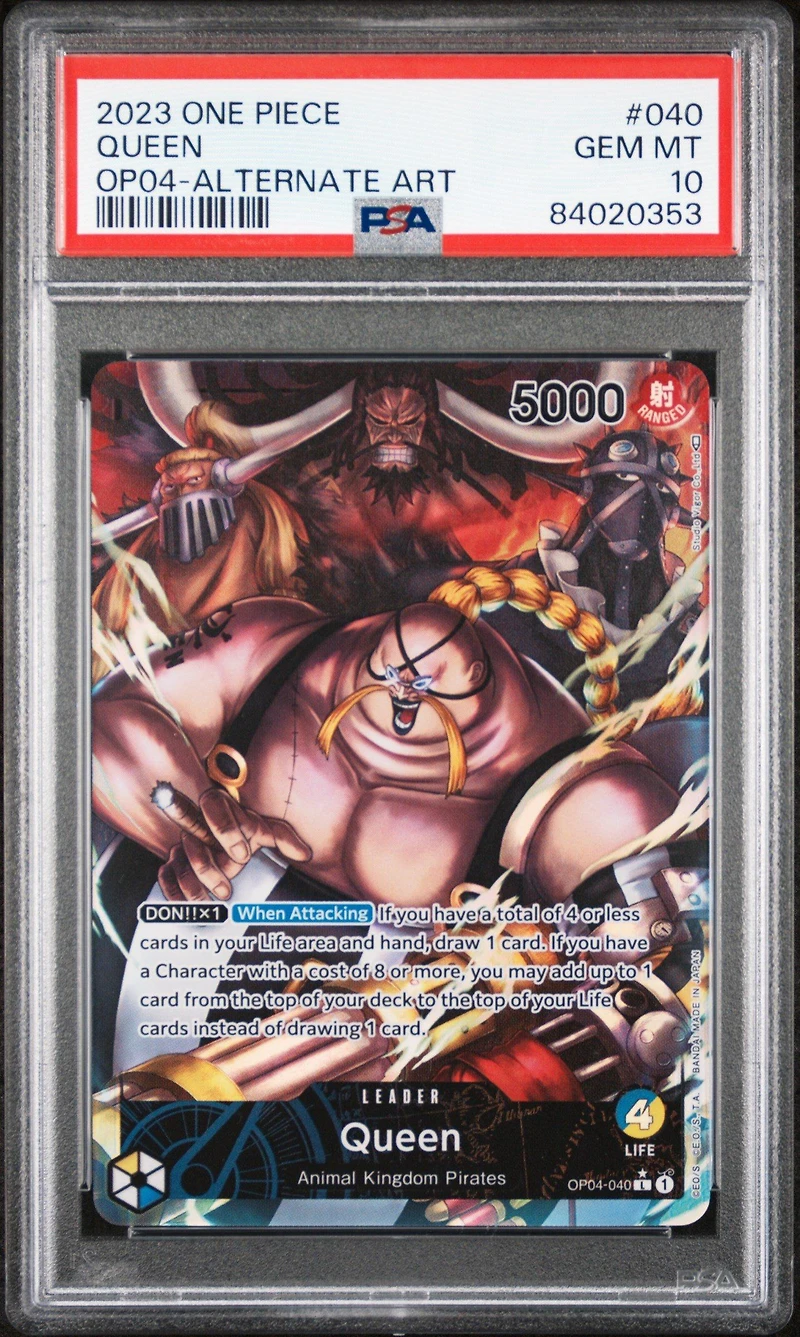 2023 One Piece Kingdoms Of Intrigue 040 Queen Alternate Art PSA 10