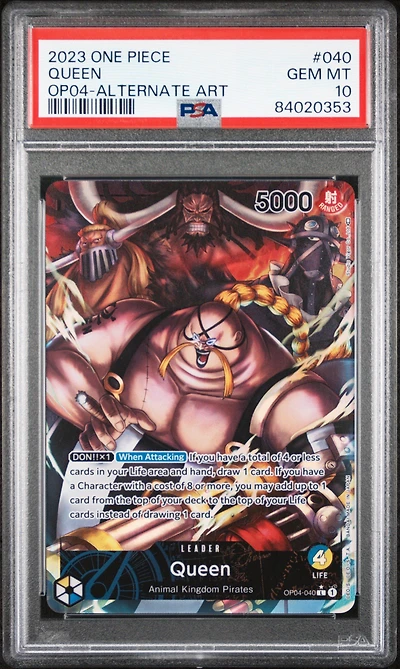 2023 One Piece Kingdoms Of Intrigue 040 Queen Alternate Art PSA 10