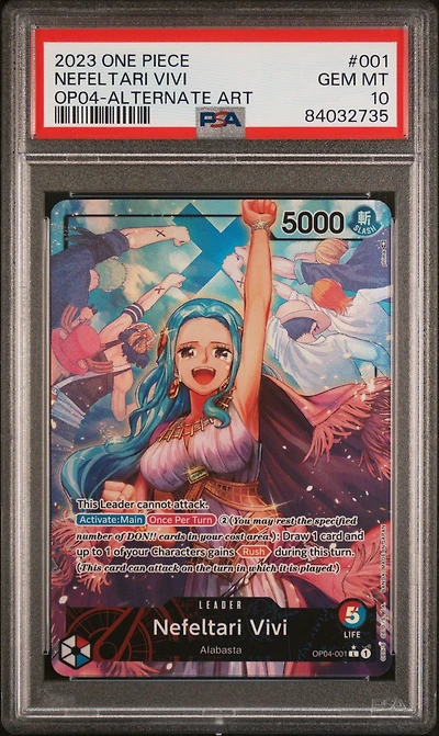 2023 One Piece Kingdoms Of Intrigue 001 Nefeltari Vivi Alternate Art PSA 10