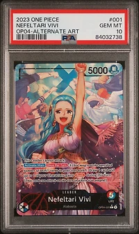 2023 One Piece Kingdoms Of Intrigue 001 Nefeltari Vivi Alternate Art PSA 10