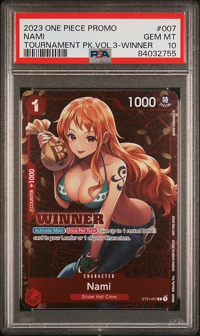 2023 One Piece Promos 007 Nami Tournament Pack Vol.3-winner PSA