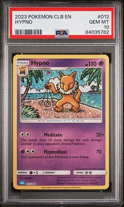 2023 Pokemon Clb-trading Card Game Classic Blastoise & Suicune Ex Deck 012 Hypno PSA