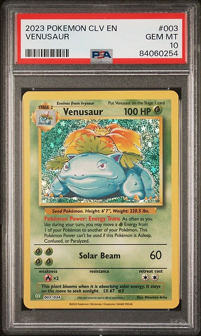 2023 Pokemon Clv-trading Card Game Classic Venusaur & Lugia Ex Deck 003 Venusaur PSA