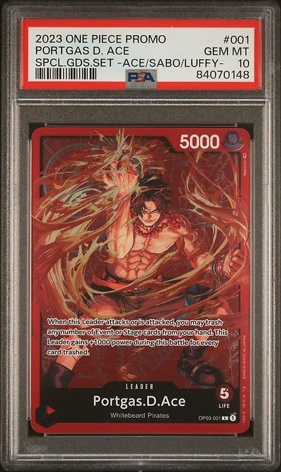 2023 One Piece Promos 001 Portgas D. Ace Special Goods Set -ace/sabo/luffy- PSA 10
