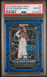 2023 Panini Prizm Draft Picks 2 Victor Wembanyama Blue Wave PSA 10