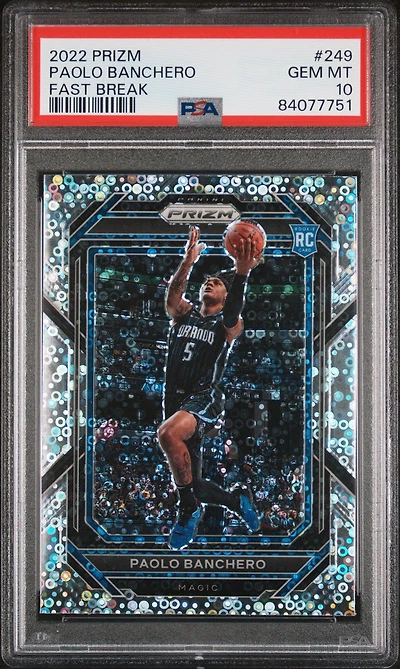 2022 Panini Prizm 249 Paolo Banchero Fast Break PSA 10