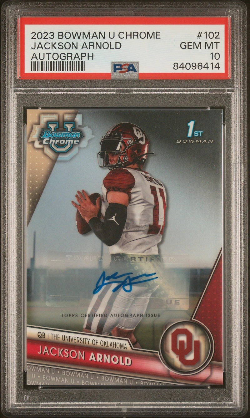 2023 Bowman University Chrome 102 Jackson Arnold PSA 10