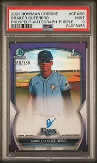 2023 Bowman Chrome Prospect Autographs Cpabg Brailer Guerrero PSA 9