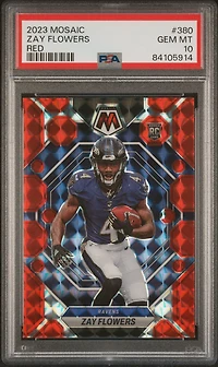2023 Panini Mosaic 380 Zay Flowers Red PSA 10