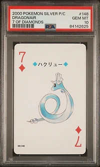 2000 Pokemon Silver Version Playing Cards 148 Dragonair 7 Of Diamonds PSA 10