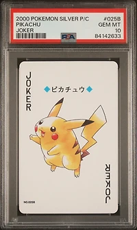 2000 Pokemon Silver Version Playing Cards 025b Pikachu Joker PSA 10