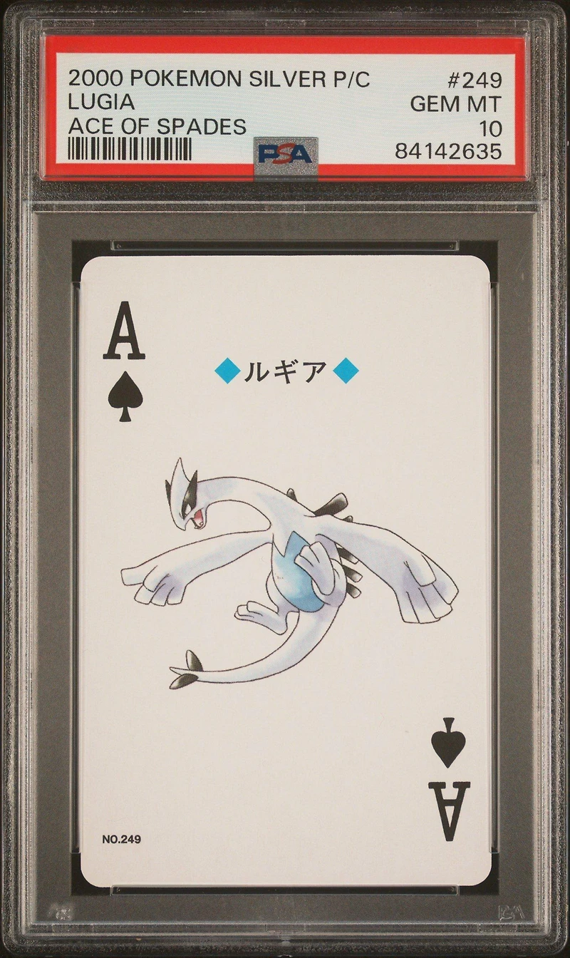2000 Pokemon Silver Version Playing Cards 249 Lugia Ace Of Spades PSA 10