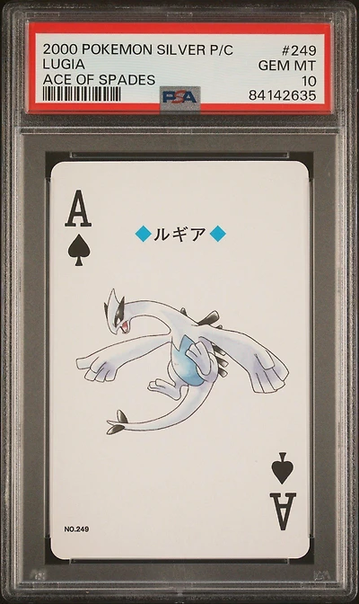 2000 Pokemon Silver Version Playing Cards 249 Lugia Ace Of Spades PSA 10
