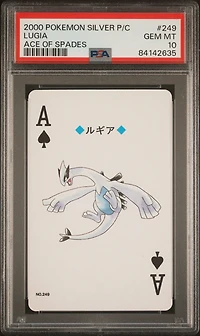 2000 Pokemon Silver Version Playing Cards 249 Lugia Ace Of Spades PSA 10