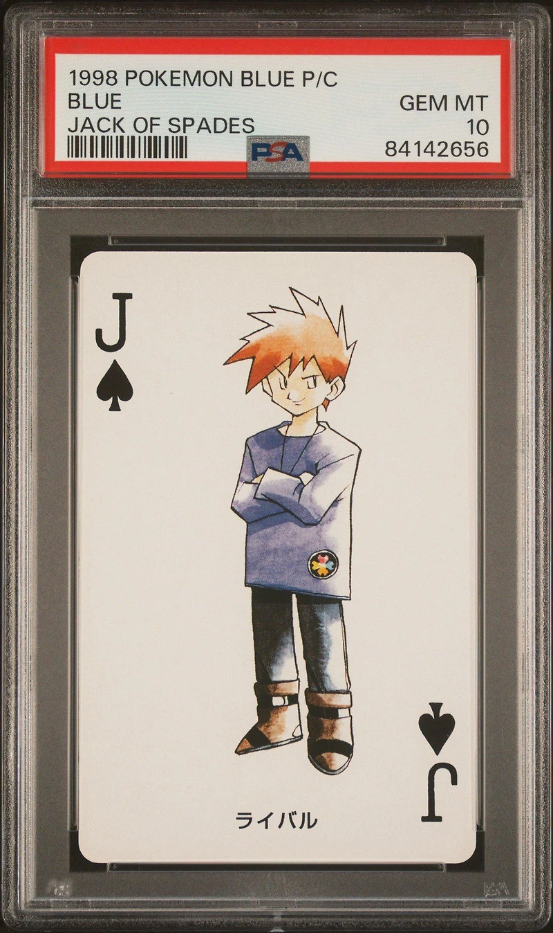 1998 Pokemon Blue Version Playing Cards  Blue Jack Of Spades PSA 10