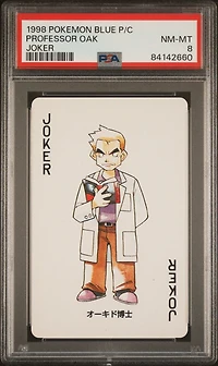 1998 Pokemon Blue Version Playing Cards  Professor Oak Joker PSA 8