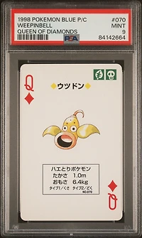 1998 Pokemon Blue Version Playing Cards 070 Weepinbell Queen Of Diamonds PSA 9