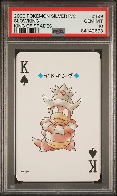 2000 Pokemon Silver Version Playing Cards 199 Slowking King Of Spades PSA 10