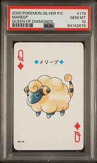 2000 Pokemon Silver Version Playing Cards 179 Mareep Queen Of Diamonds PSA 10