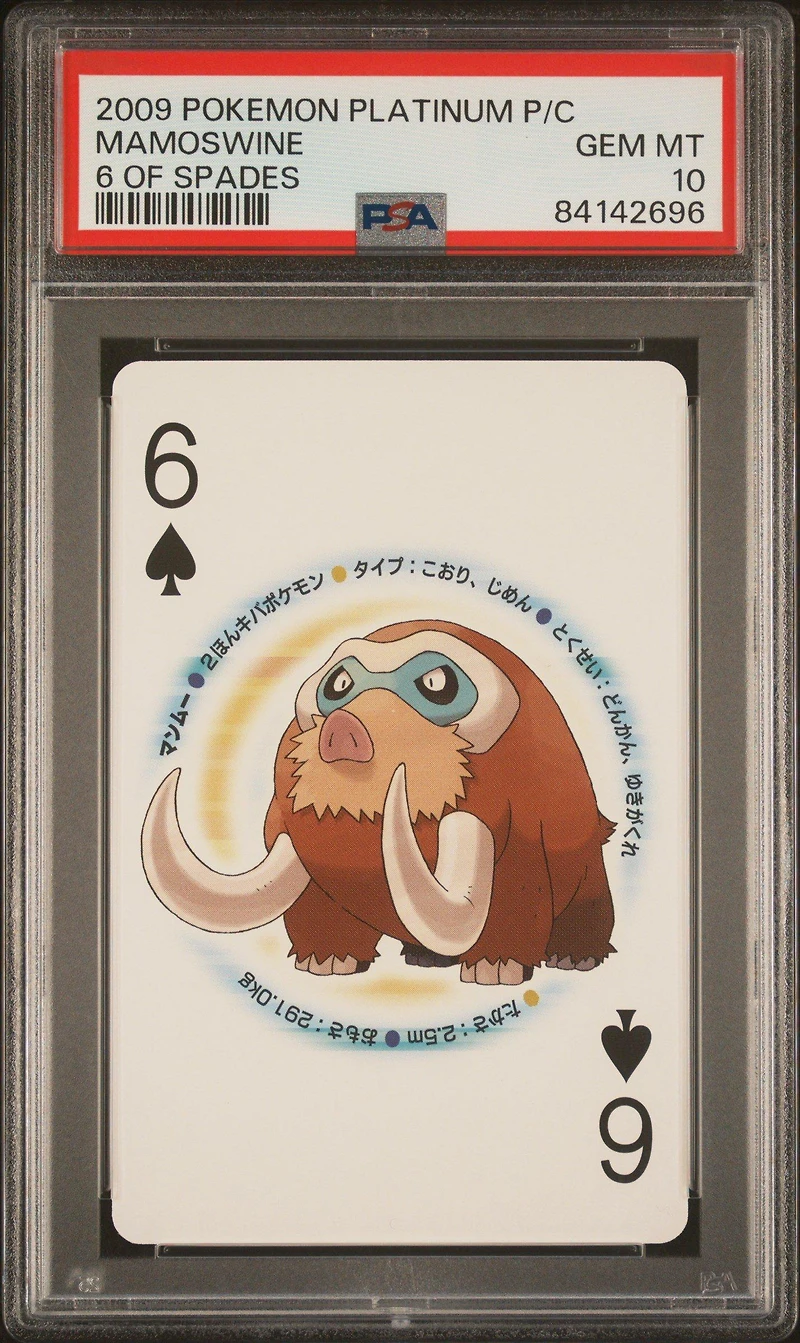 2009 Pokemon Platinum Version Playing Cards Mamoswine 6 Of Spades PSA 10