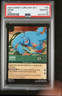 2023 Disney Lorcana En 1-the First Chapter 75 Genie - On The Job Foil PSA 10