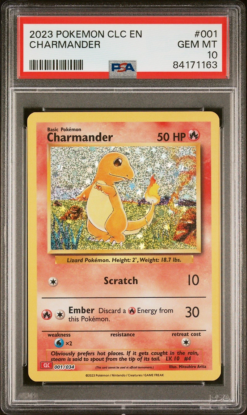 2023 Pokemon Clc-trading Card Game Classic Charizard & Ho-oh Ex Deck 001 Charmander PSA