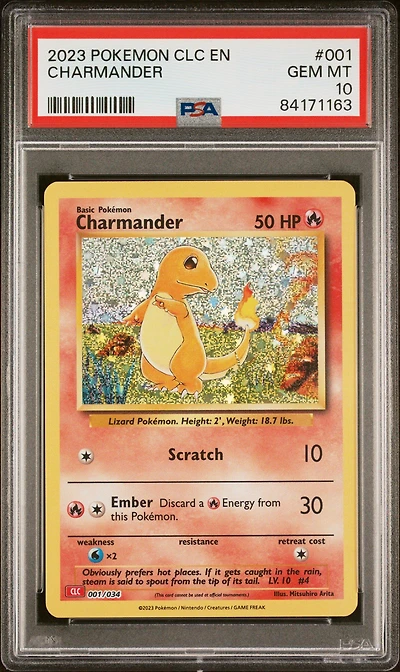2023 Pokemon Clc-trading Card Game Classic Charizard & Ho-oh Ex Deck 001 Charmander PSA