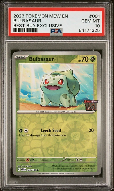 2023 Pokemon Mew En-151 001 Bulbasaur PSA