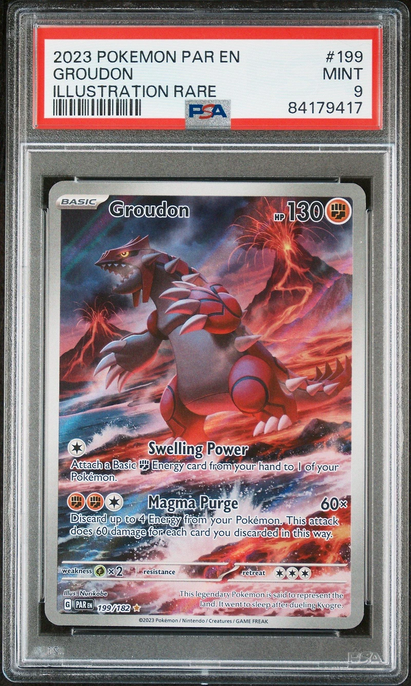 2023 Pokemon Par En-paradox Rift 199 Groudon Illustration Rare PSA