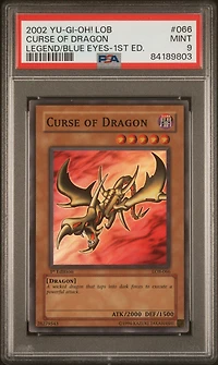 2002 Yu-gi-oh! Lob-legend Of Blue Eyes White Dragon 066 Curse Of Dragon 1st Edition PSA 9
