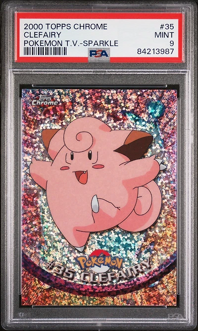 2000 Topps Chrome Pokemon T.v. 35 Clefairy Sparkle PSA 9