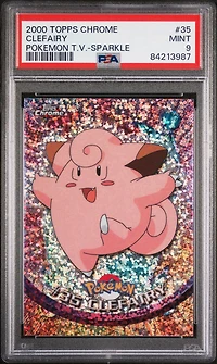 2000 Topps Chrome Pokemon T.v. 35 Clefairy Sparkle PSA 9