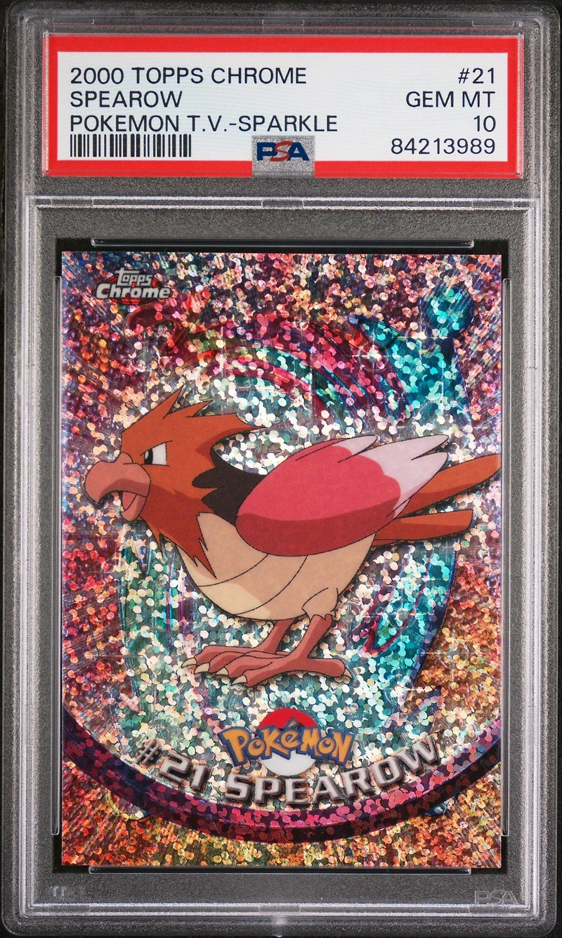 2000 Topps Chrome Pokemon T.v. 21 Spearow Sparkle PSA 10
