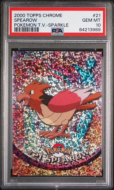 2000 Topps Chrome Pokemon T.v. 21 Spearow Sparkle PSA 10