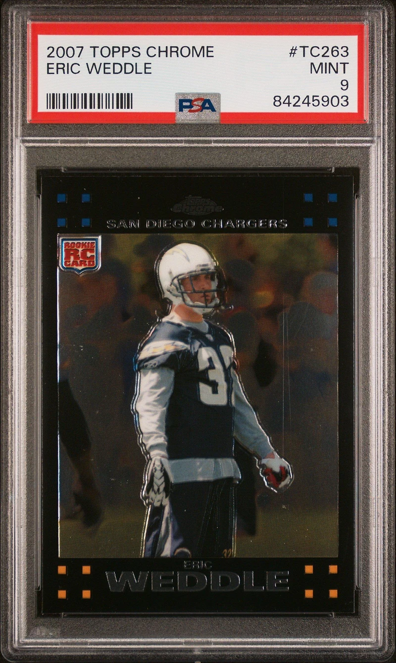 2007 Topps Chrome Tc263 Eric Weddle PSA 9