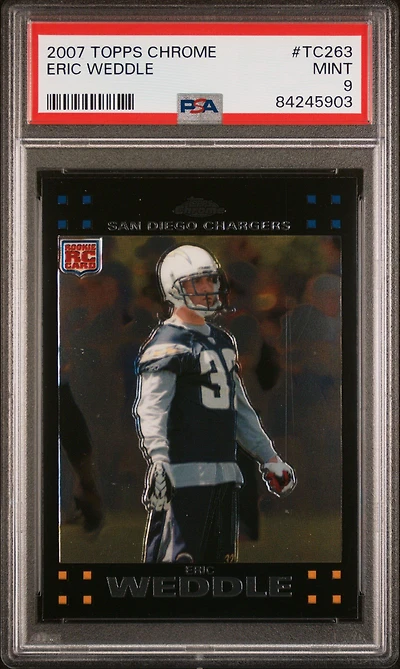 2007 Topps Chrome Tc263 Eric Weddle PSA 9