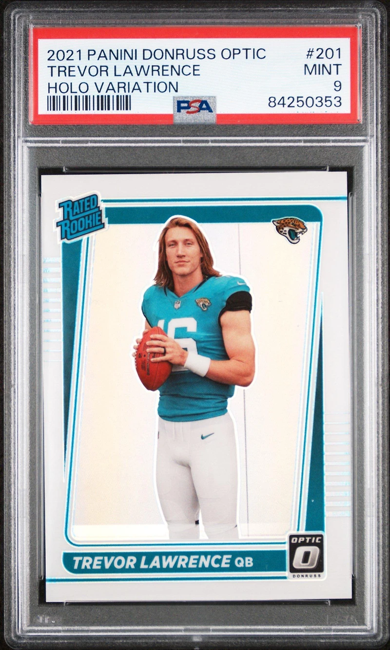 2021 Panini Donruss Optic 201 Trevor Lawrence Holo Variation PSA 9