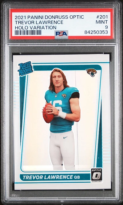 2021 Panini Donruss Optic 201 Trevor Lawrence Holo Variation PSA 9