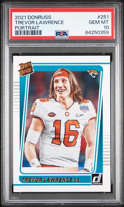 2021 Panini Donruss 251 Trevor Lawrence Portrait PSA 10