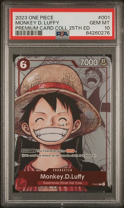 2023 One Piece Premium Bandai Premium Card Collection 25th Edition 001 Monkey D. Luffy PSA 10