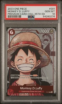 2023 One Piece Premium Bandai Premium Card Collection 25th Edition 001 Monkey D. Luffy PSA 10