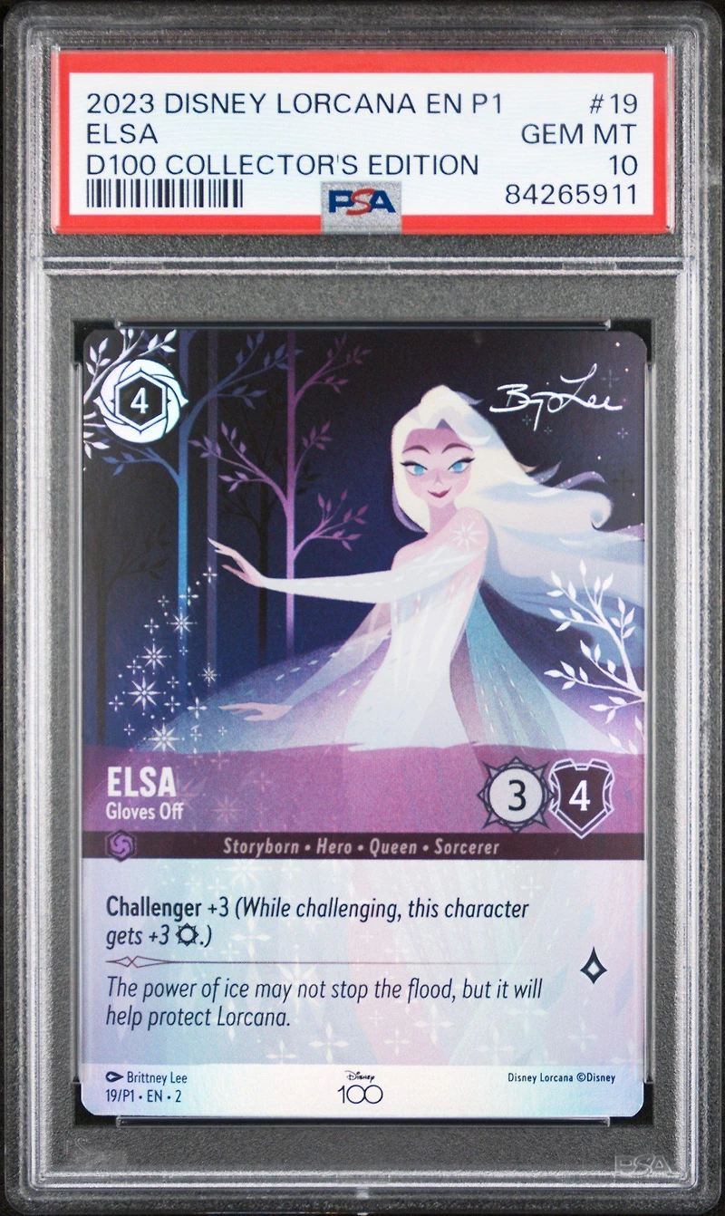 2023 Disney Lorcana En P1-promo 19 Elsa - Gloves Off Disney100 Collector's Edition Gift Set PSA 10