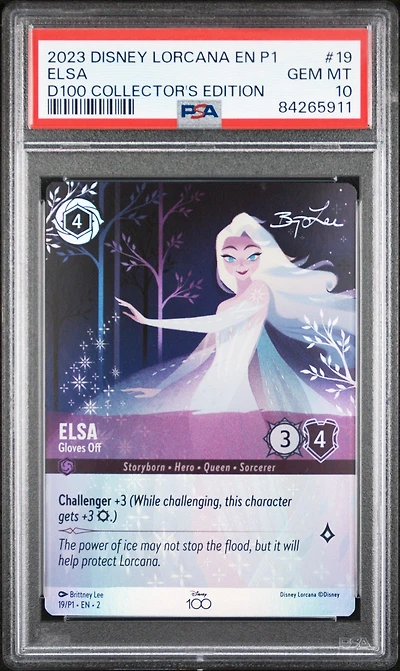 2023 Disney Lorcana En P1-promo 19 Elsa - Gloves Off Disney100 Collector's Edition Gift Set PSA 10