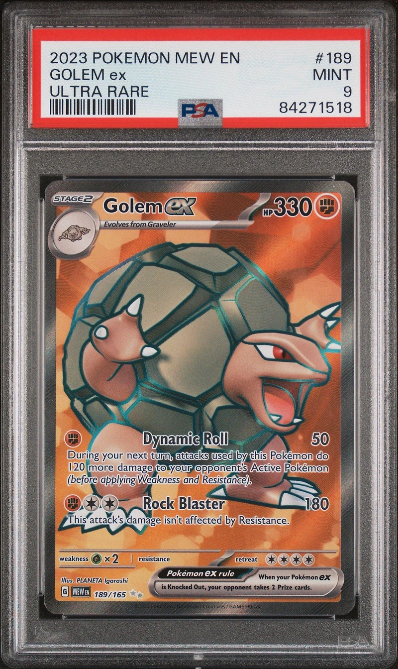 2023 Pokemon Mew En-151 189 Golem Ex Ultra Rare PSA