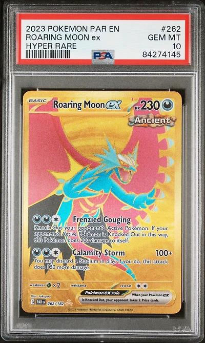 2023 Pokemon Par En-paradox Rift 262 Roaring Moon Ex Hyper Rare PSA
