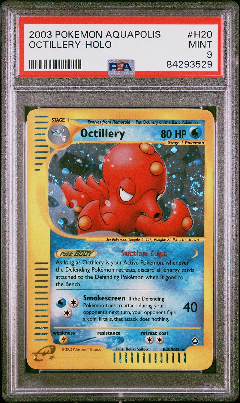 2003 Pokemon Aquapolis H20 Octillery PSA 9