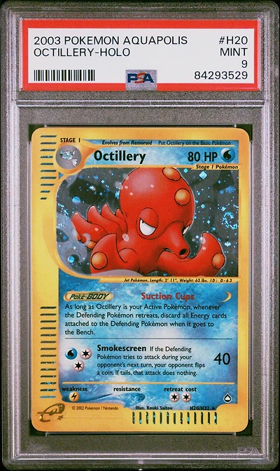 2003 Pokemon Aquapolis H20 Octillery PSA 9